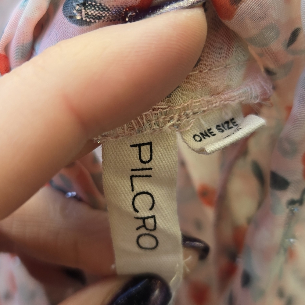 Anthropologie Pilcro Silver Metallic Accent Kimono Blouse - Picture 10 of 12